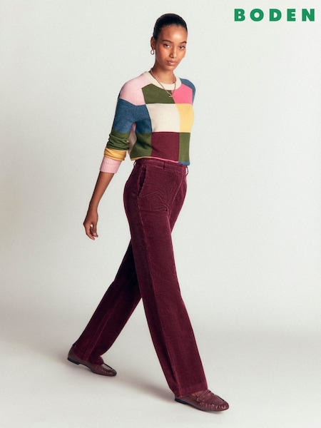 Purple - Boden Fitzrovia Cord Column Trousers