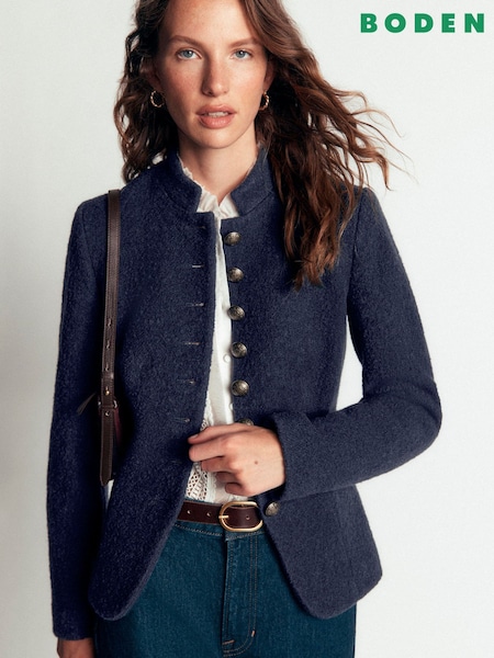 Blue - Boden Hereford Boiled Wool Jacket