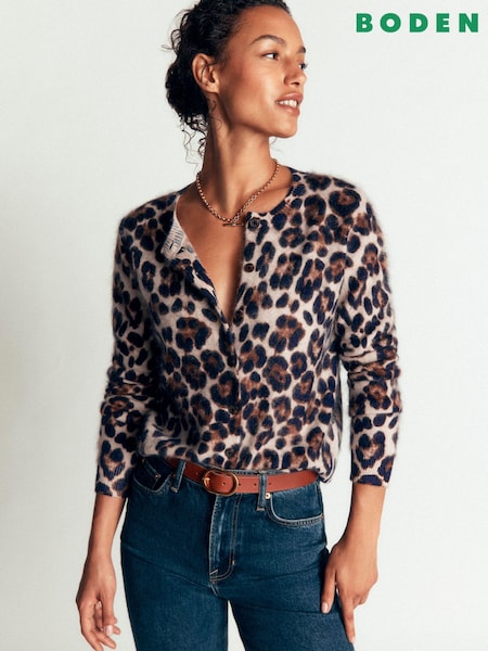 Brown - Boden Kat Brushed Cashmere Cardigan