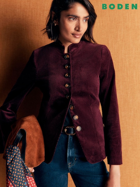 Red - Boden Hereford Military Cord Jacket