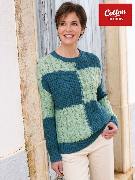 Зелений - Cotton Traders Patchwork Jumper