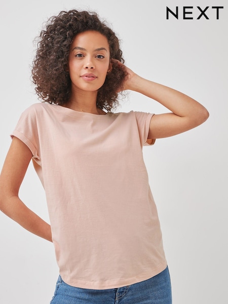 Pink Light Cap Sleeve T-Shirt Top (352779) | $12