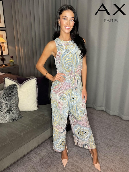 AX Paris Multi Printed Sleeveless Knot Front Jumpsuit (352882) | € 19