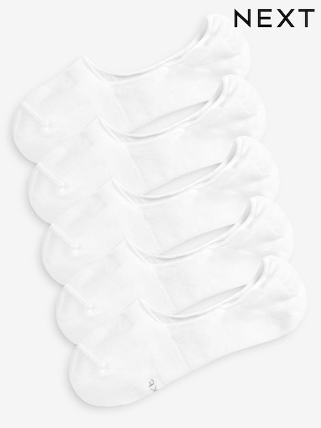 White 5 Pack Invisible Trainers Socks (352884) | €12
