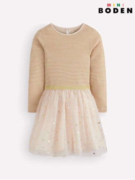 Gold - Boden Twirly Tulle Mix Dress