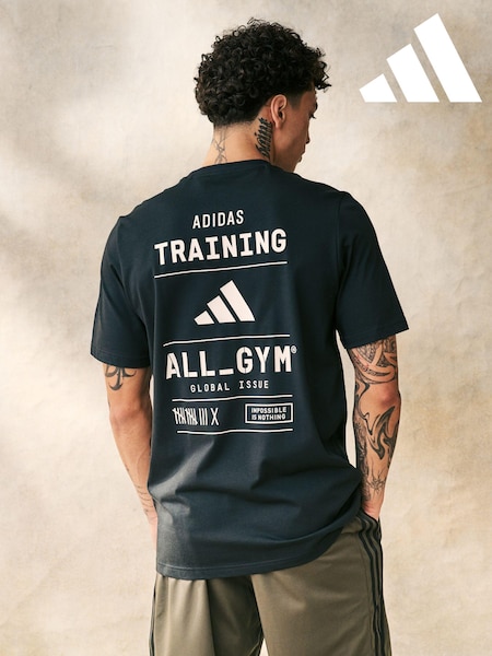 adidas Black All Gym Graphic T-Shirt (354146) | 87 zł