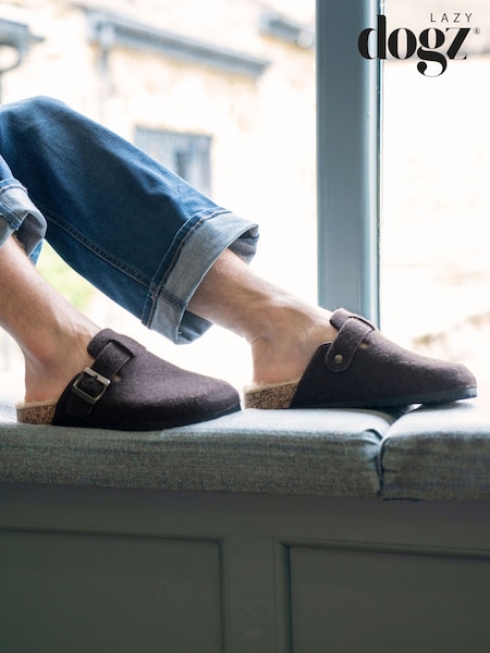 Brown - Regular Lazy Dogz Palmer Mule Slippers
