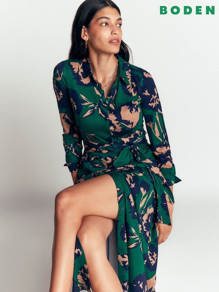 Green - Boden Marcia Jersey Shirt Dress
