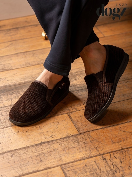 Brown - Regular Lazy Dogz Ryan Slippers