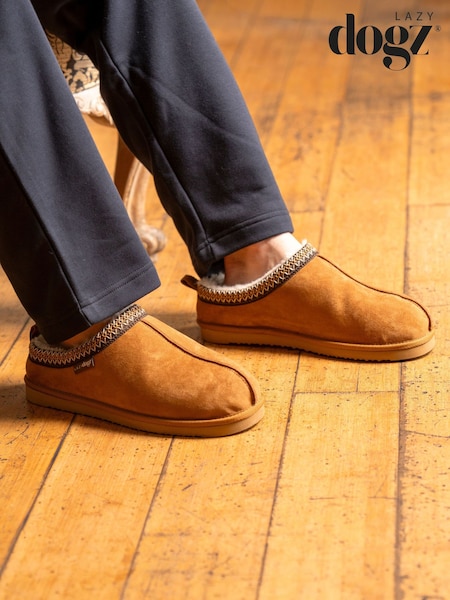 Marrón - Regular Lazy Dogz Patrick Slippers