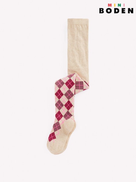 Pink - Boden Patterned Tights