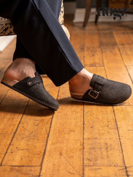 Grey - Regular Lazy Dogz Palmer Mule Slippers
