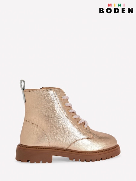 Gold - Boden Lace Up Boots