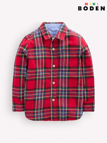 Red - Boden Cosy Cotton Check Shirt
