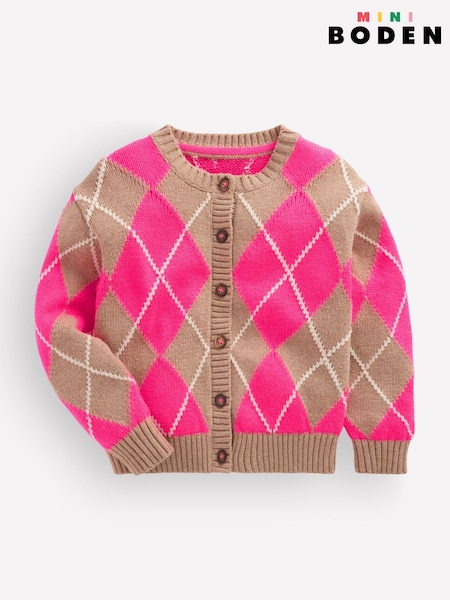 Rosa - Boden Strickjacke mit lustigem Motiv