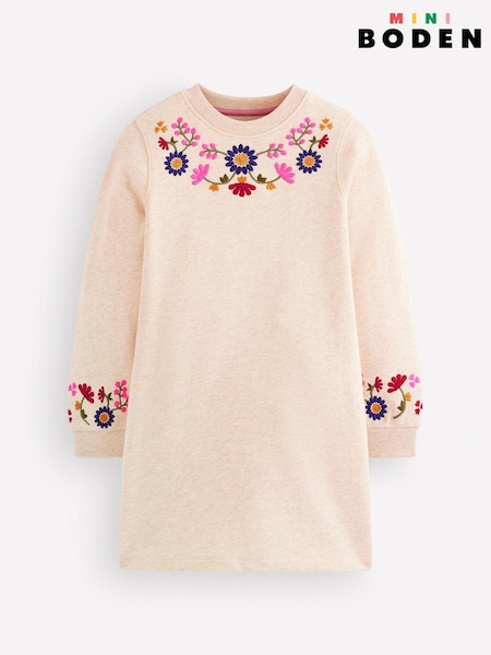 Crema - Vestido tipo sudadera adornado Ida de Boden