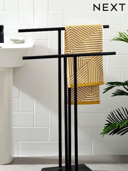 Black Double Freestanding Towel Rail (355877) | €72