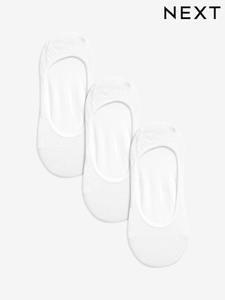 White Low Cut Invisible Footsie Socks 3 Pack (355948) | SGD 12