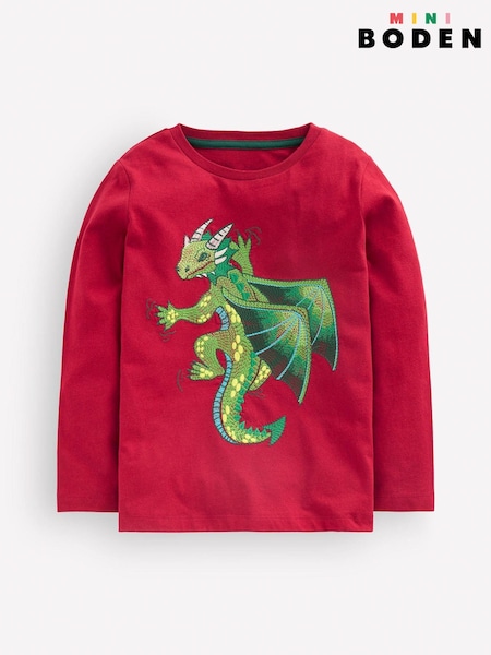 Red - Boden Long-sleeve Superstitch T-shirt