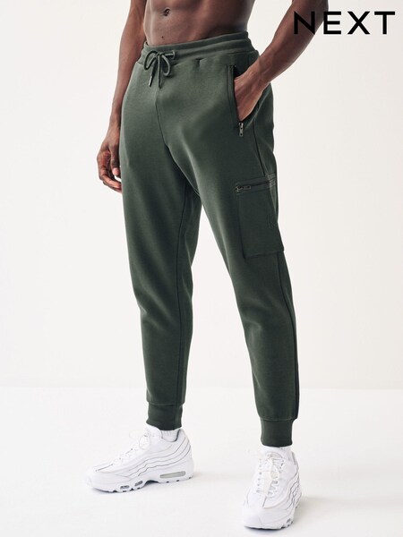 Dark Green Cotton Rich Cargo Utility Joggers (356066) | €29
