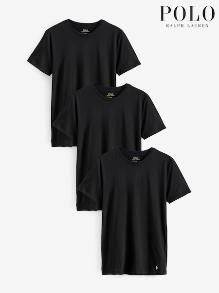 Polo Ralph Lauren Coal Black Slim 100% Cotton T-Shirts 3 Pack (356134) | €79