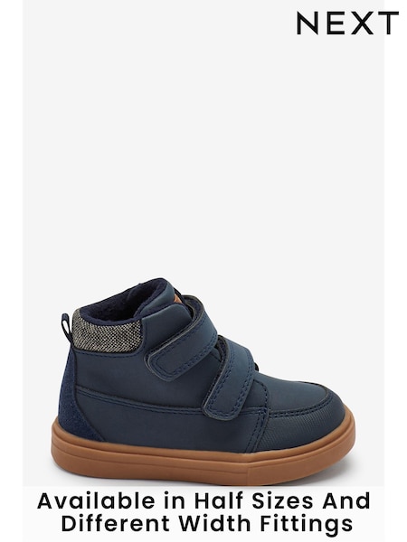 Navy Wide Fit (G) Warm Lined Touch Fastening Boots (356291) | €13 - €15