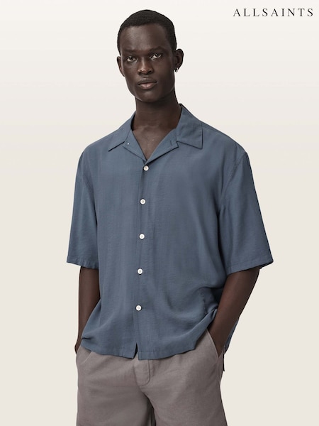 Grey - Regular Allsaints Purley Short Sleeve Shirt