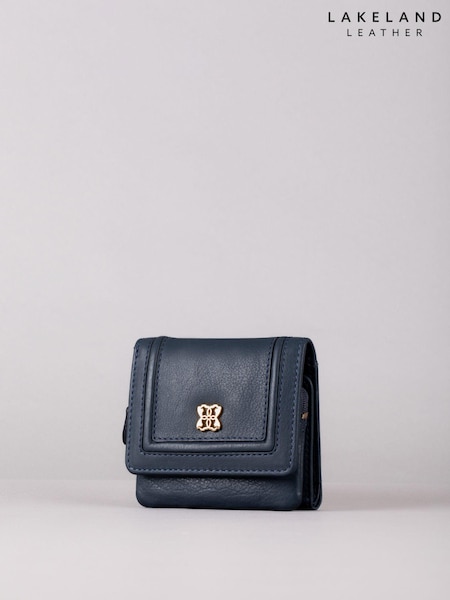 Lakeland Leather Blue Mini Icon Flapover Purse (356581) | AED146