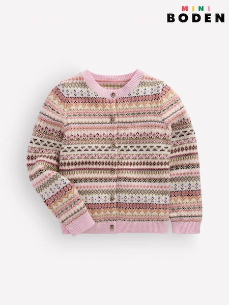 Rosa - Boden Edie Strickjacke mit Norwegermuster