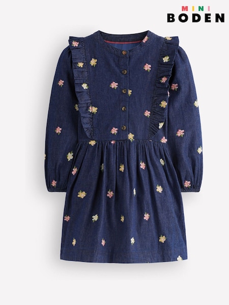 Plavo - Boden Winnie Frill Trim Košulja haljina