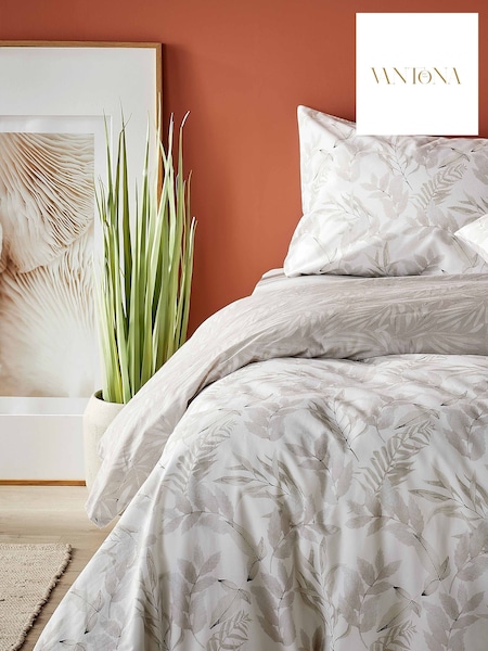 Vantona Cream Serene Leaves Duvet Cover and Pillowcase Set (357282) | 99 QAR - 173 QAR