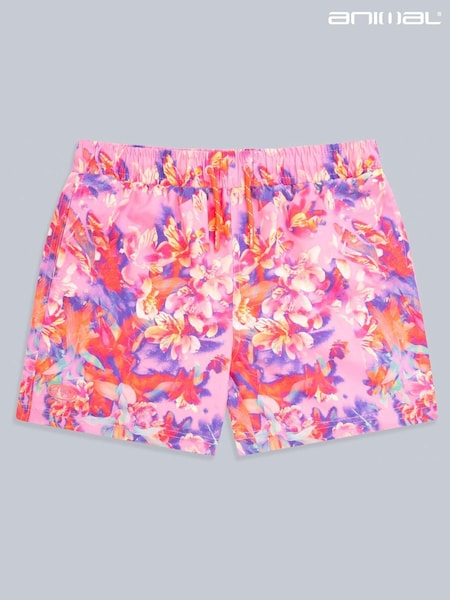 Animal Pink Kids Jetsetter Recycled Printed Boardshorts (357467) | AED102