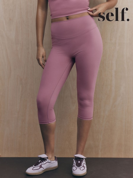 وردي - Self. Capri Sports Leggings