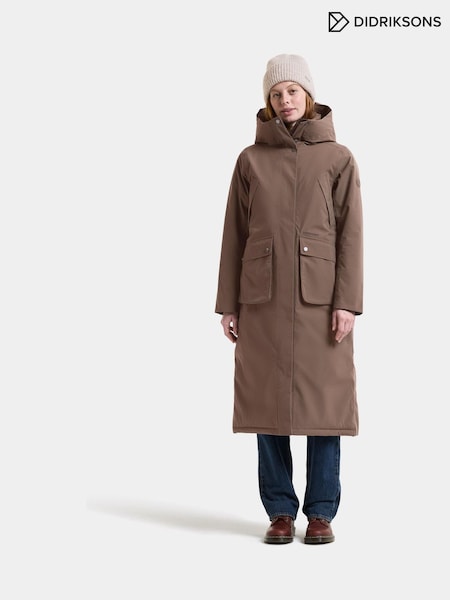 Mokkabrun - Didriksons Melody Long Waterproof Coat