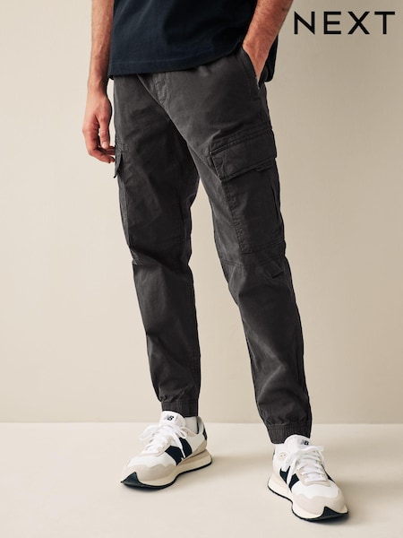 Black Regular Tapered Fit Stretch Utility Cargo Trousers (358945) | 1,337 UAH