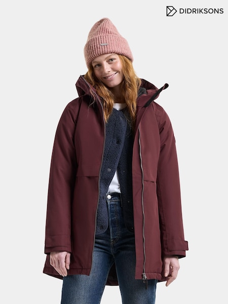 Rouge - Manteau imperméable Didriksons Tiril pour femme