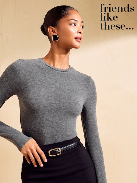 Grey - Friends Like These Soft Touch Long Sleeve Top