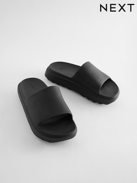 Black Chunky Sliders (359501) | AED33
