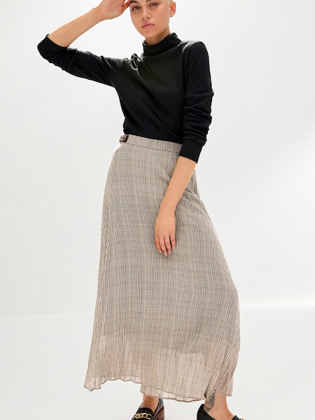 Neutral Check Midi Pleated Skirt (359917) | €22