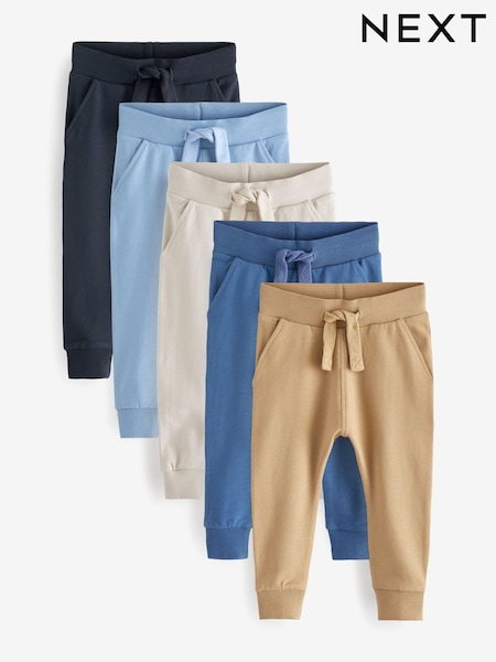 Navy/Blue/Tan Joggers 5 Pack (3mths-7yrs) (359925) | BGN 87 - BGN 100