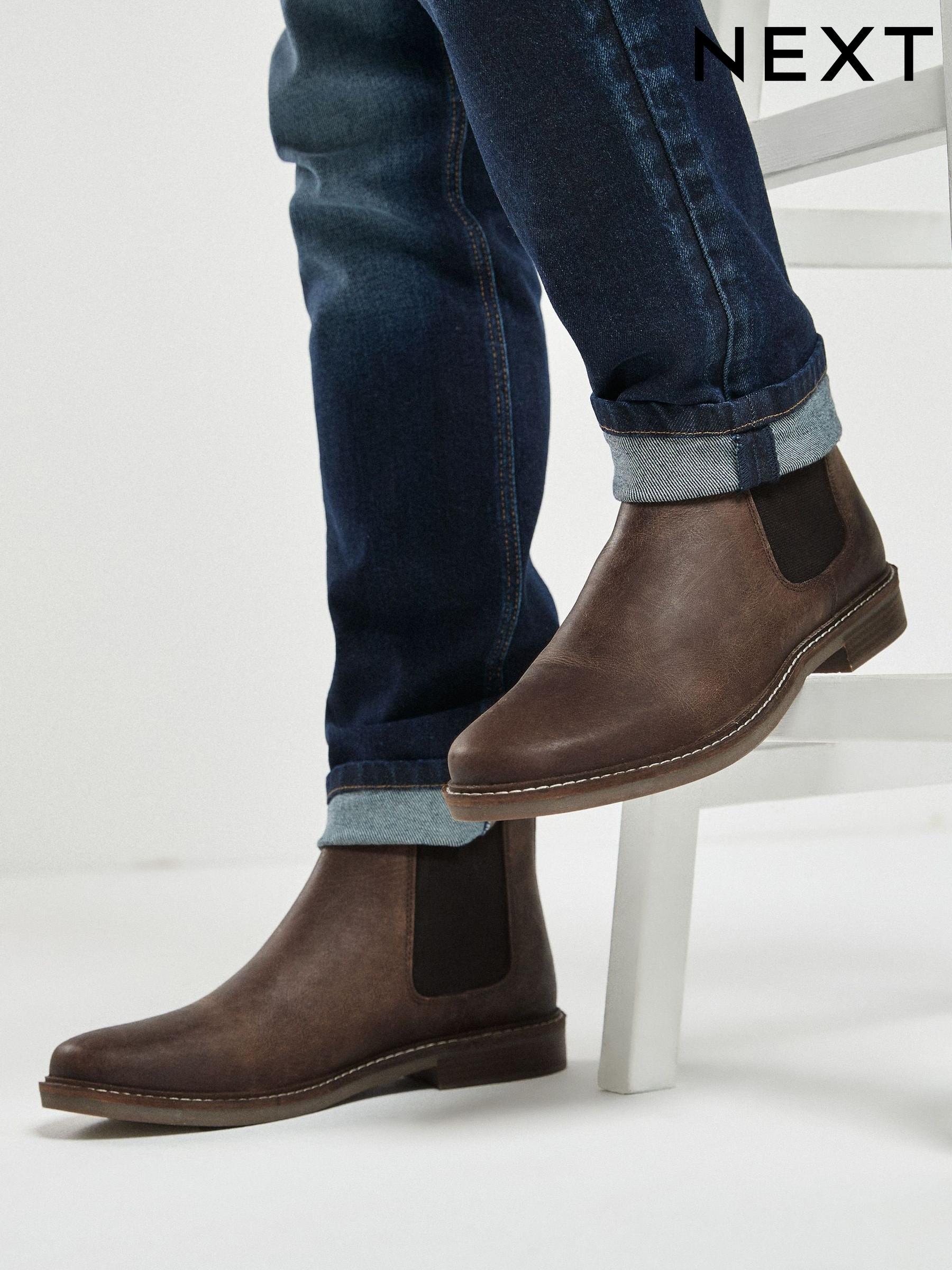Mens brown chelsea boots sale online