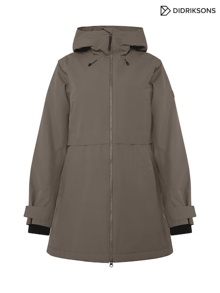 חום - Didriksons Tiril Womens Waterproof Coat
