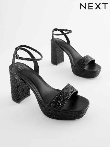Черный - Forever Comfort® Bling Platform Sandals (360167) | €10
