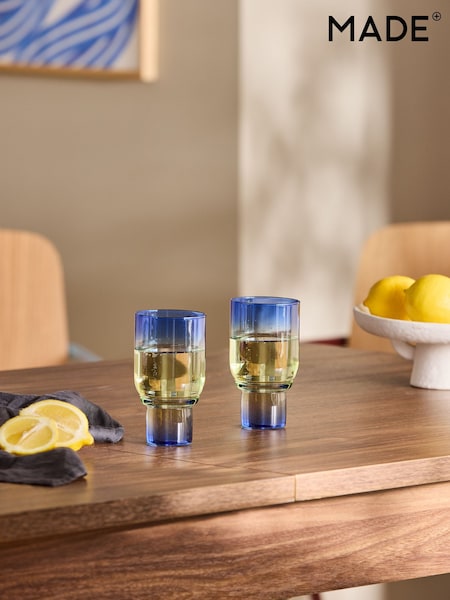 MADE.COM Blue & Green Juno Wine Glasses (360460) | AED140