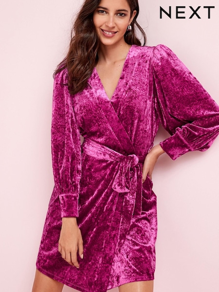 Pink Velvet Mini Wrap Dress (360496) | €24