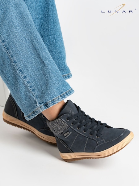 Blue - Lunar Finley Navy W/proof Ankle Boots