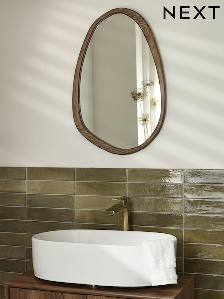 Natural Jackson Round Pebble Wall Mirror (361114) | $105
