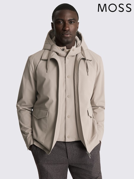 Natural - Regular Moss Hybrid Jacket With Removeable Gilet