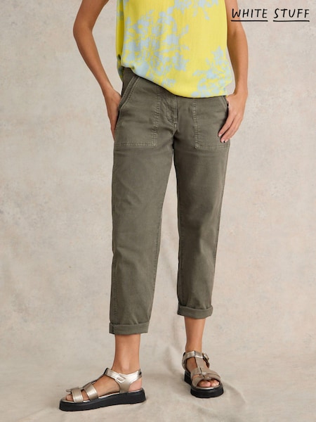 White Stuff Green Twister Chino Trousers With Linen (361617) | €34