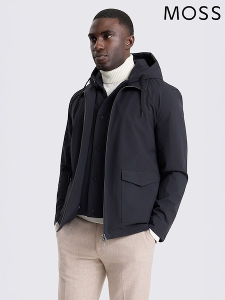 Blue - Regular Moss Hybrid Jacket With Removeable Gilet